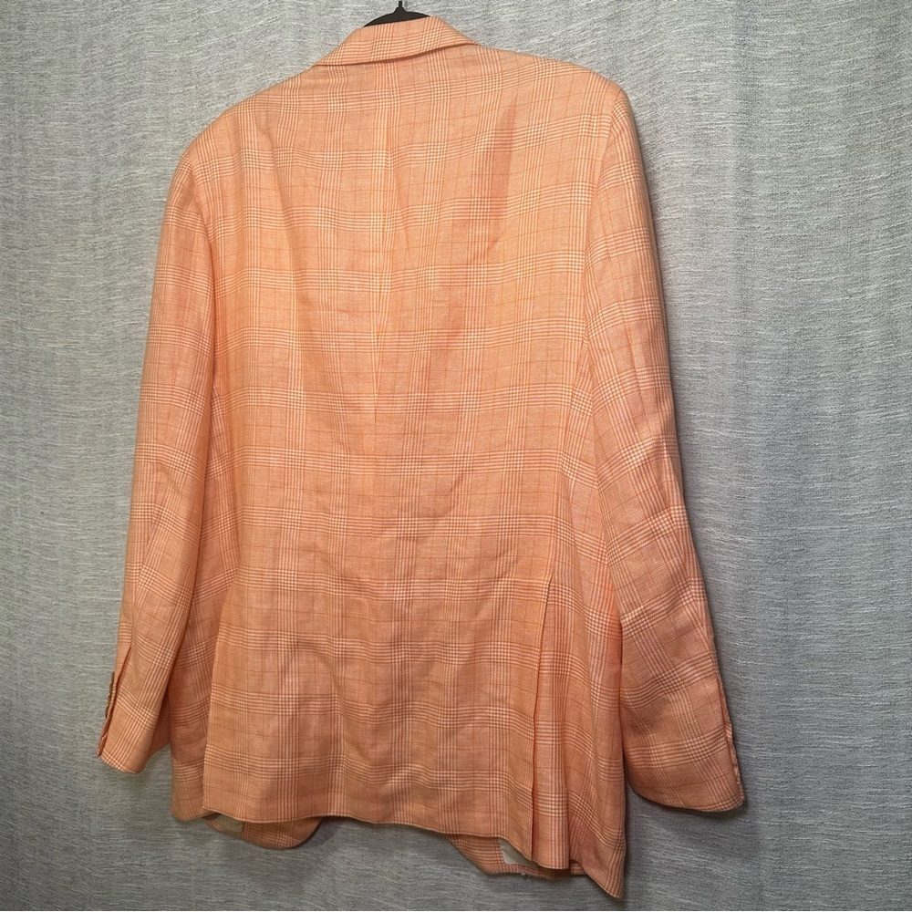 Kiton Napoli U818697 Orange Plaid Linen Cashmere Blazer Sport Coat EU 52/ US 42R - Picture 16 of 16